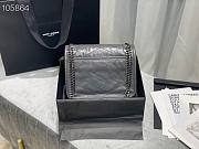 YSL | Niki Medium In Grey Crinkled Vintage Leather 633158 28cm - 3