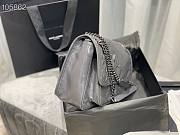 YSL | Niki Baby In Grey Crinkled Vintage Leather 633151 21cm - 3