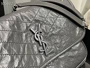 YSL | Niki Baby In Grey Crinkled Vintage Leather 633151 21cm - 6