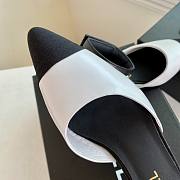 CHANEL | Sling Back White/Black Leather 32123109 - 4