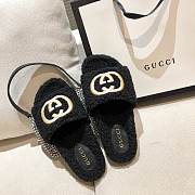 GUCCI | Black Fur Slipper 30123104 - 6