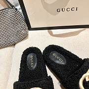 GUCCI | Black Fur Slipper 30123104 - 2