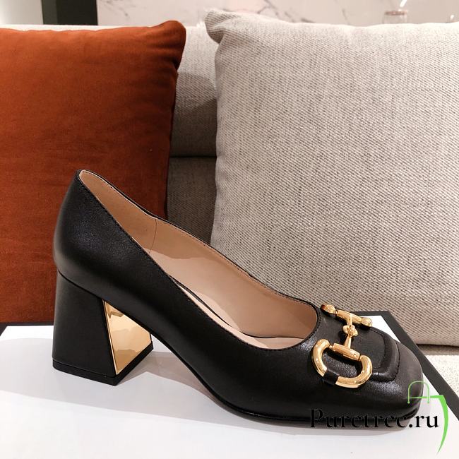 GUCCI | Mid-heel Pump With Horsebit Black Leather 7.5cm - 1
