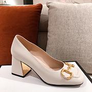 GUCCI | Mid-heel Pump With Horsebit White Leather 7.5cm - 1