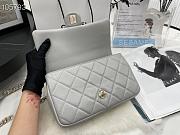 CHANEL | Classic Flap Bag With Bicolor Chain Handle Grey AS1354 - 24cm - 3