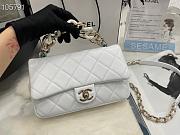 CHANEL | Classic Flap Bag With Bicolor Chain Handle White AS1354 - 24cm - 3
