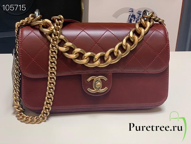 CHANEL | Cosmopolite Flap Bag Red 91864 - 24cm - 1