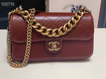 CHANEL | Cosmopolite Flap Bag Red 91864 - 24cm