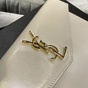 YSL | Uptown Pouch White Shiny Leather 565739 - 27cm - 3