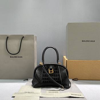 Balenciaga | Editor Small Bag Crocodile Embossed In Black - 27cm