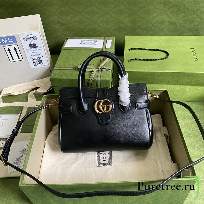 GUCCI | Small Black Top Handle Bag Black With Double G - 658450 - 25.5*20*10.5cm - 1