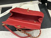 CHANEL | Handle Flap Bag Red Calfskin - 23*20*8cm - 4