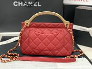 CHANEL | Handle Flap Bag Red Calfskin - 23*20*8cm - 3