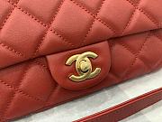 CHANEL | Handle Flap Bag Red Calfskin - 23*20*8cm - 2