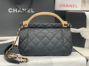 CHANEL | Handle Flap Bag Black Calfskin - 23*20*8cm - 5