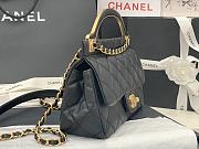 CHANEL | Handle Flap Bag Black Calfskin - 23*20*8cm - 2
