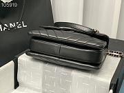 CHANEL | Flap Bag With Top Handle Black Calfskin - 25cm - 5
