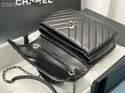 CHANEL | Flap Bag With Top Handle Black Calfskin - 25cm - 4