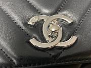 CHANEL | Flap Bag With Top Handle Black Calfskin - 25cm - 2