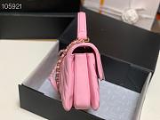 CHANEL | Flap Bag With Top Handle Pink Calfskin - 25cm - 6