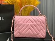 CHANEL | Flap Bag With Top Handle Pink Calfskin - 25cm - 4