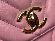 CHANEL | Flap Bag With Top Handle Pink Calfskin - 25cm - 2