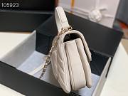 CHANEL | Flap Bag With Top Handle White Calfskin - 25cm - 2