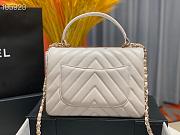 CHANEL | Flap Bag With Top Handle White Calfskin - 25cm - 3