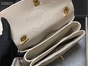 CHANEL | Flap Bag With Top Handle White Calfskin - 25cm - 4