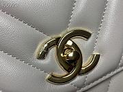 CHANEL | Flap Bag With Top Handle White Calfskin - 25cm - 6