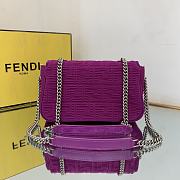 FENDI | Midi Baguette Chain Purple FF Fabric Bag - 24cm - 6