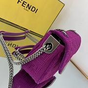 FENDI | Midi Baguette Chain Purple FF Fabric Bag - 24cm - 4