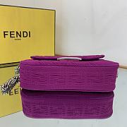 FENDI | Midi Baguette Chain Purple FF Fabric Bag - 24cm - 3