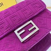 FENDI | Midi Baguette Chain Purple FF Fabric Bag - 24cm - 2
