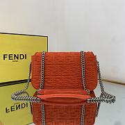 FENDI | Midi Baguette Chain Red FF Fabric Bag - 24cm - 6