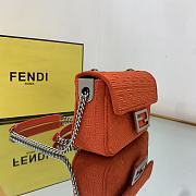 FENDI | Midi Baguette Chain Red FF Fabric Bag - 24cm - 5