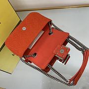 FENDI | Midi Baguette Chain Red FF Fabric Bag - 24cm - 4