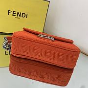 FENDI | Midi Baguette Chain Red FF Fabric Bag - 24cm - 2