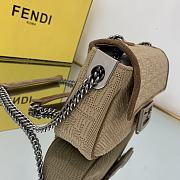 FENDI | Midi Baguette Chain Beige Fabric Bag - 24cm - 4
