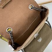 FENDI | Midi Baguette Chain Beige Fabric Bag - 24cm - 3