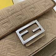 FENDI | Midi Baguette Chain Beige Fabric Bag - 24cm - 2