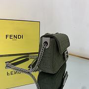 FENDI | Midi Baguette Chain Green Fabric Bag - 24cm - 6