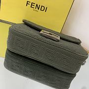 FENDI | Midi Baguette Chain Green Fabric Bag - 24cm - 3