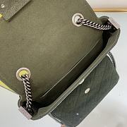 FENDI | Midi Baguette Chain Green Fabric Bag - 24cm - 2