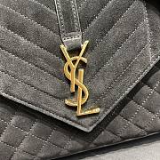 YSL | Medium Envelope Black Suede Shoulder Bag 487206 - 24cm - 5
