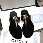 GUCCI | Sandal With Double G Black Leather - 1