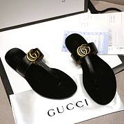 GUCCI | Sandal With Double G Black Leather - 6