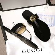 GUCCI | Sandal With Double G Black Leather - 3