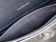 Balenciaga | Hourglass Wallet On Chain Silver Shiny Crocodile Embossed Leather - 6