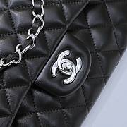 CHANEL | Classic Flap Bag Black Lambskin Silver Hardware A01112 - 25cm - 2